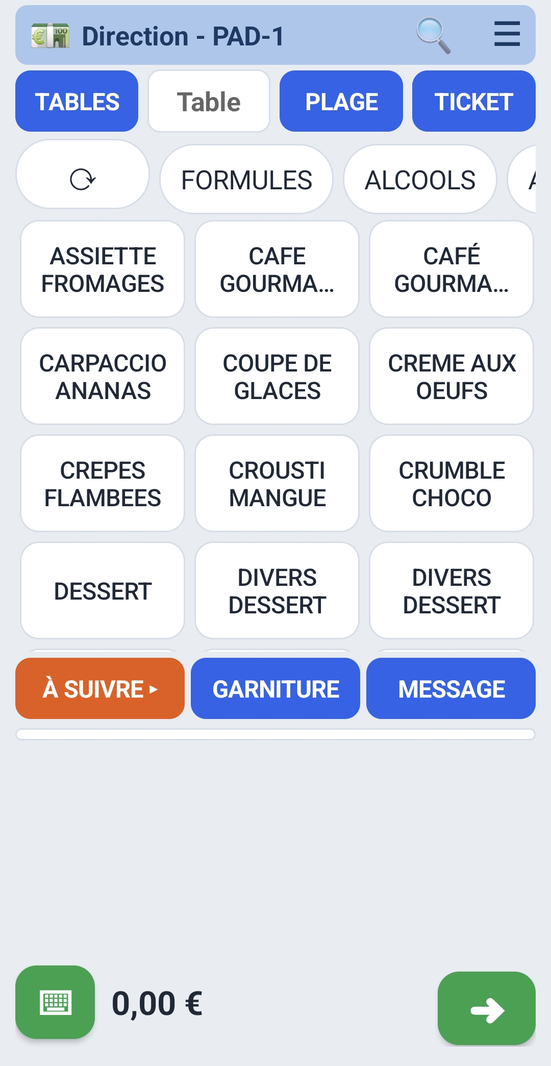 PAD serveur : prise de commande sur téléphone Android